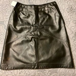 Apostrophe genuine leather skirt